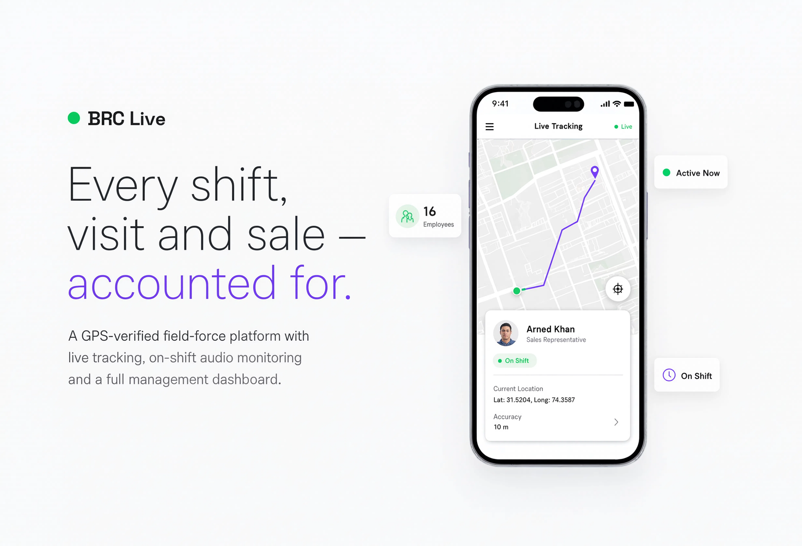 BRC Live admin panel live tracking map